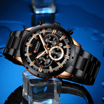 ELEGANCKI ZEGAREK MĘSKI MODNY CURREN DATOWNIK CHRONOGRAF JAPOŃSKI MECHANIZM