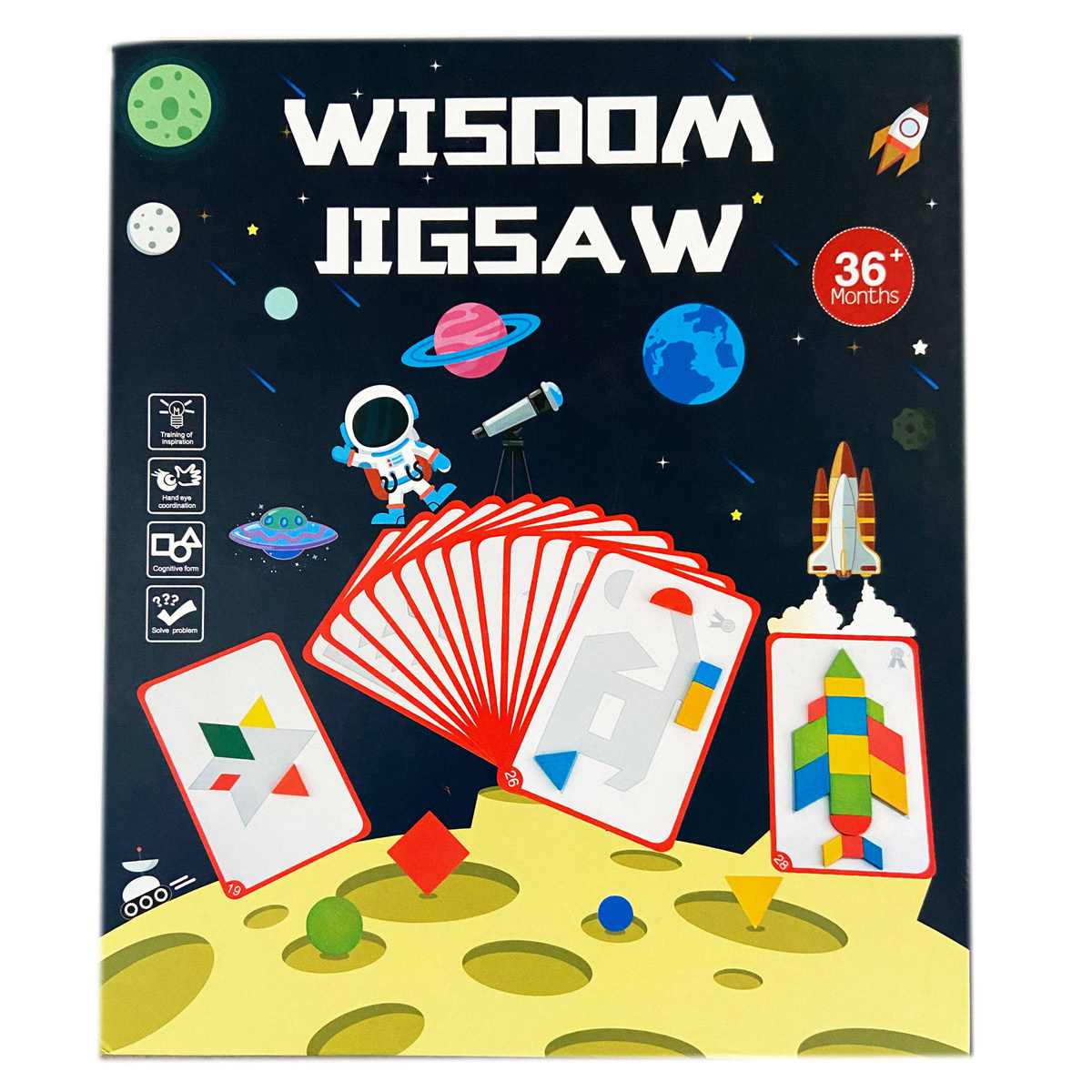 Drewniana Układanka Montessori Puzzle Kosmos