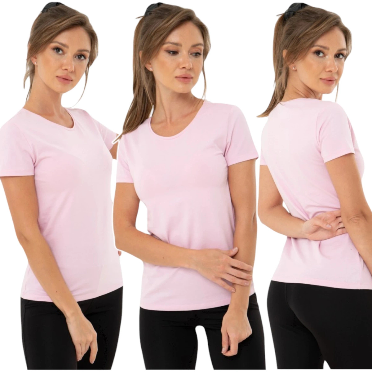 T-shirt Damski Klasyczny Różowy M