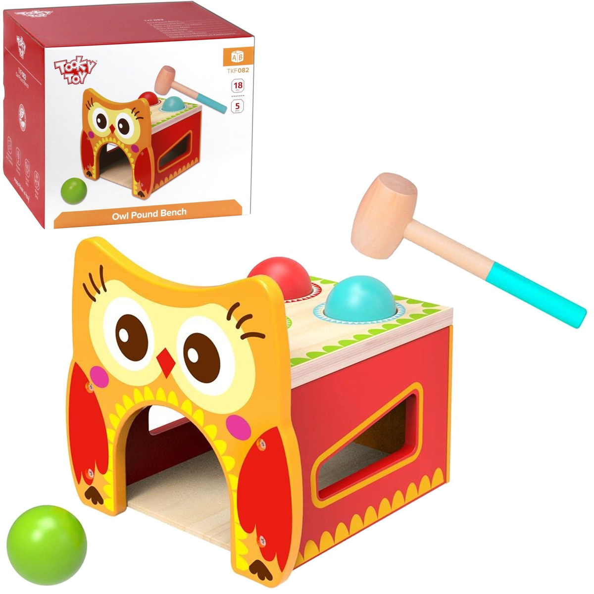 TOOKY TOY Ławeczka sowa drewniana gra